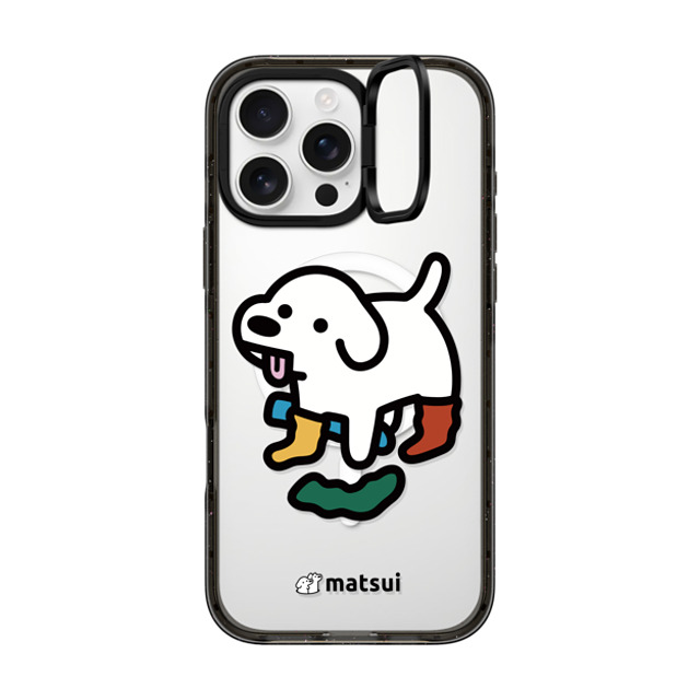 matsui x CASETiFY iPhone 16 Pro Max ケース ブラック インパクトリングスタンドケース MagSafe対応 Socks