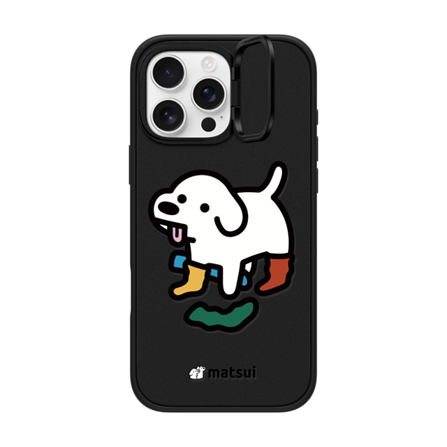 matsui x CASETiFY iPhone 16 Pro Max ケース マットブラック インパクトリングスタンドケース MagSafe対応 Socks