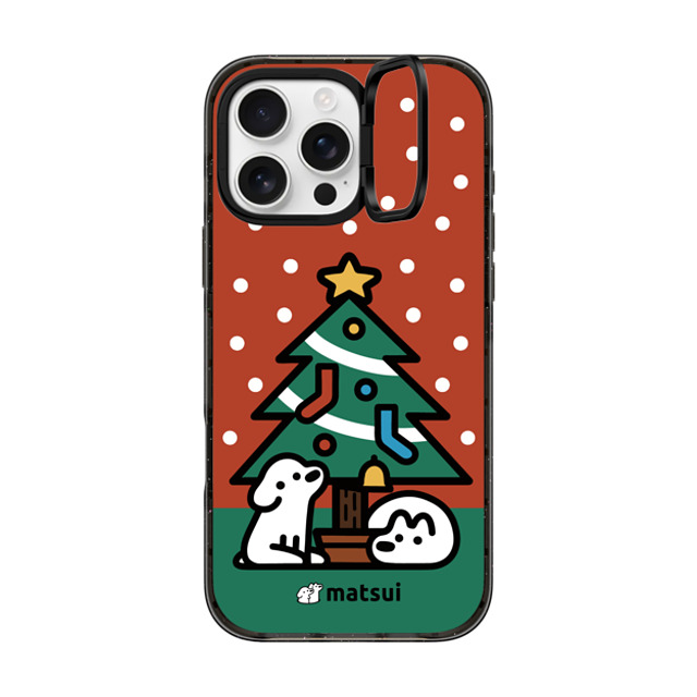 matsui x CASETiFY iPhone 16 Pro Max ケース ブラック インパクトリングスタンドケース MagSafe対応 クリスマス