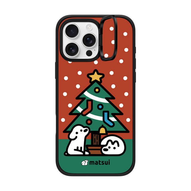 matsui x CASETiFY iPhone 16 Pro Max ケース マットブラック インパクトリングスタンドケース MagSafe対応 クリスマス