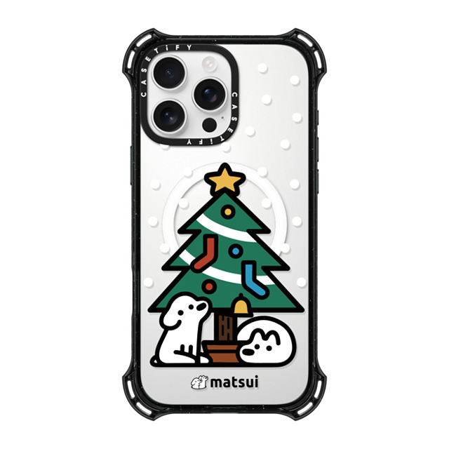 matsui x CASETiFY iPhone 16 Pro Max ケース ブラック バウンスケース クリスマス