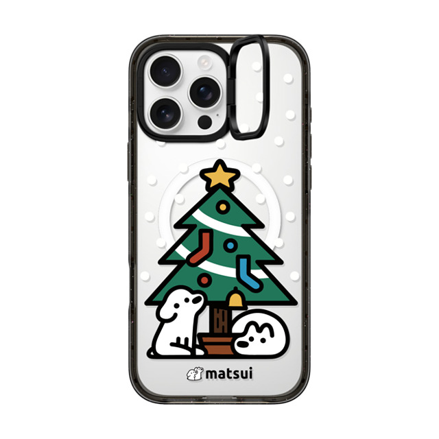 matsui x CASETiFY iPhone 16 Pro Max ケース ブラック インパクトリングスタンドケース MagSafe対応 クリスマス