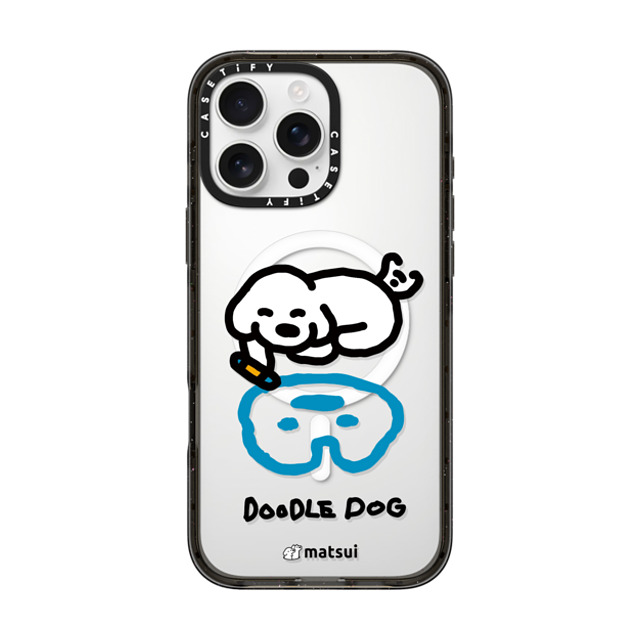 matsui x CASETiFY iPhone 16 Pro Max ケース ブラック インパクトケース MagSafe対応 matsui - DOODLE DOG_A