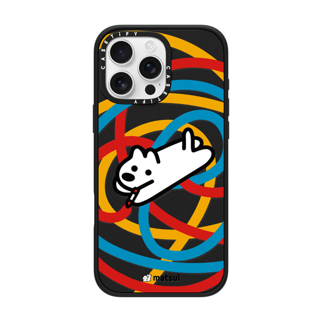 matsui x CASETiFY iPhone 16 Pro Max ケース マットブラック インパクトケース matsui - DOODLE DOG_B