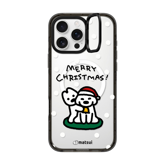 matsui x CASETiFY iPhone 16 Pro Max ケース ブラック インパクトリングスタンドケース MagSafe対応 Matsui Christmas Print 1