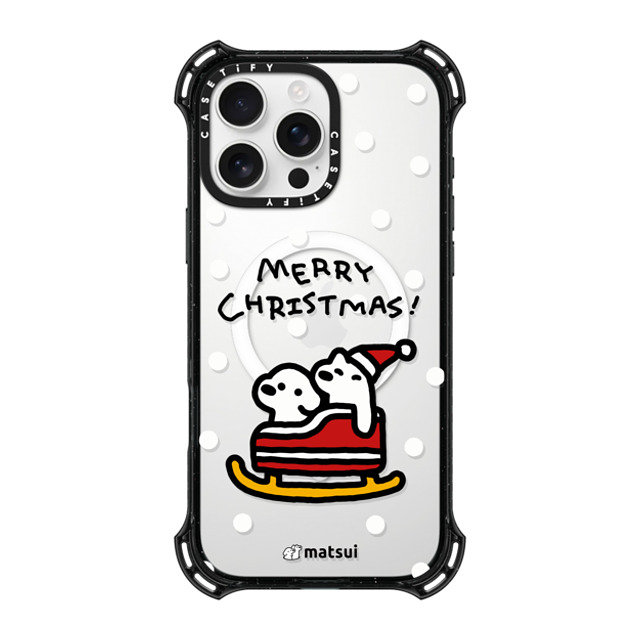 matsui x CASETiFY iPhone 16 Pro Max ケース ブラック バウンスケース Matsui Christmas Print 2