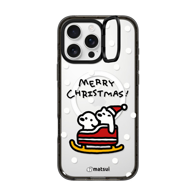 matsui x CASETiFY iPhone 16 Pro Max ケース ブラック インパクトリングスタンドケース MagSafe対応 Matsui Christmas Print 2