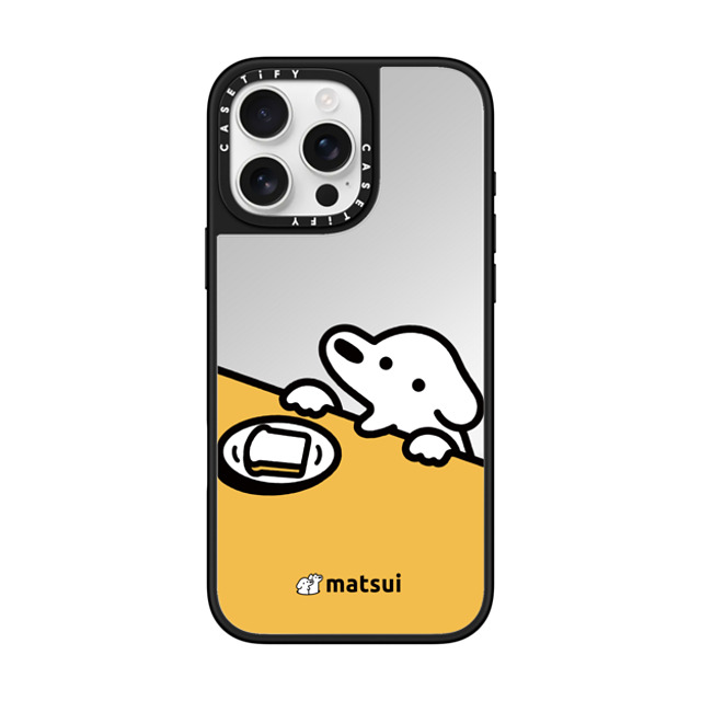 matsui x CASETiFY iPhone 16 Pro Max ケース Silver on Black ミラーケース MagSafe対応 パン