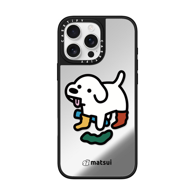 matsui x CASETiFY iPhone 16 Pro Max ケース Silver on Black ミラーケース MagSafe対応 Socks