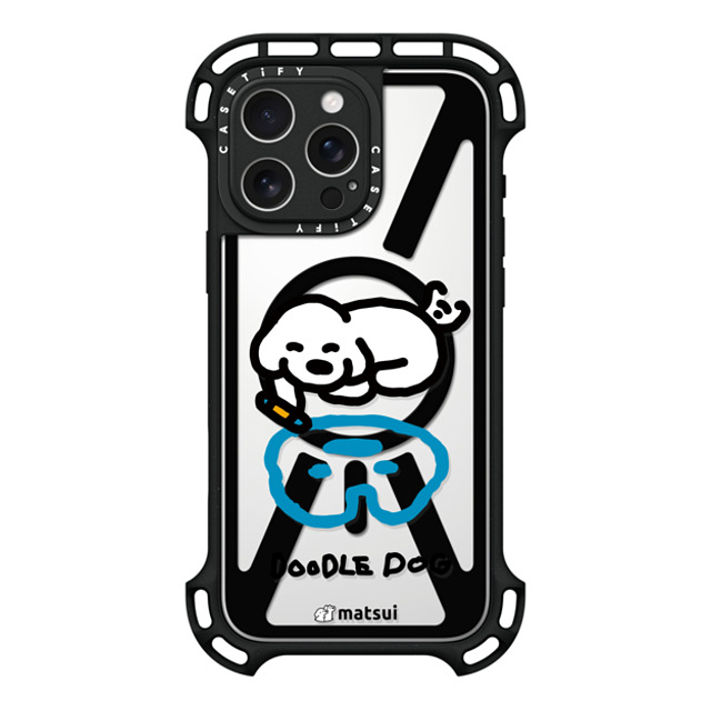 matsui x CASETiFY iPhone 16 Pro Max ケース ブラック ウルトラ バウンスケース MagSafe対応 matsui - DOODLE DOG_A