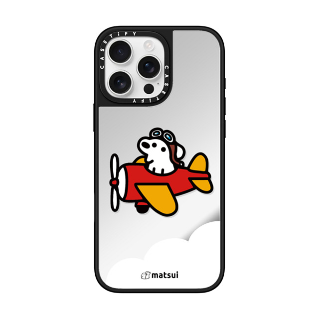 matsui x CASETiFY iPhone 16 Pro Max ケース Silver on Black ミラーケース MagSafe対応 matsui - Flight