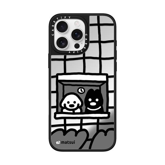 matsui x CASETiFY iPhone 16 Pro Max ケース Silver on Black ミラーケース MagSafe対応 matsui - Look outward