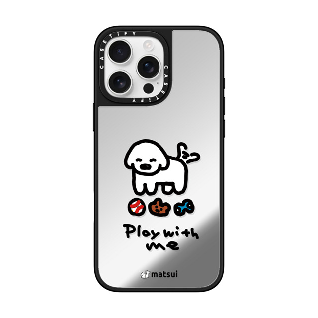 matsui x CASETiFY iPhone 16 Pro Max ケース Silver on Black ミラーケース MagSafe対応 matsui - Play with me