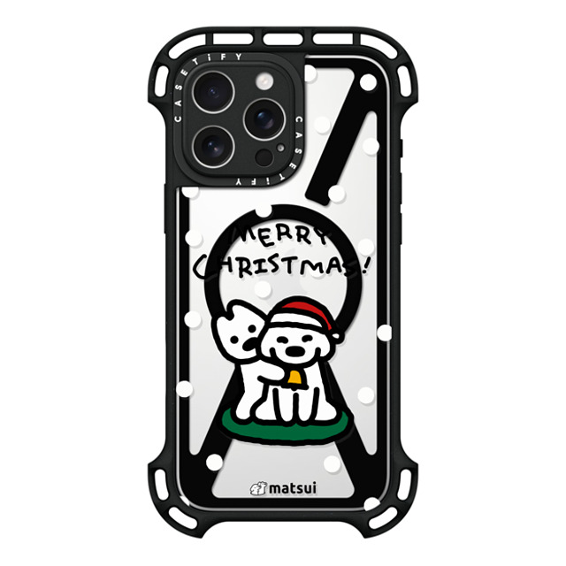 matsui x CASETiFY iPhone 16 Pro Max ケース ブラック ウルトラ バウンスケース MagSafe対応 Matsui Christmas Print 1