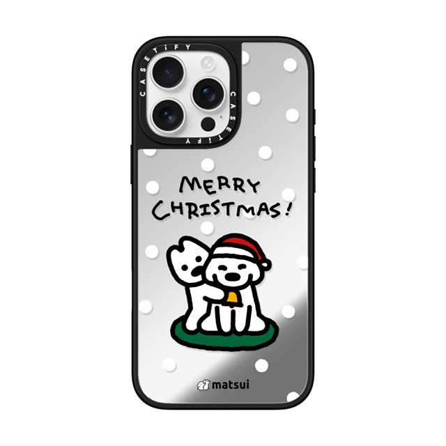 matsui x CASETiFY iPhone 16 Pro Max ケース Silver on Black ミラーケース MagSafe対応 Matsui Christmas Print 1