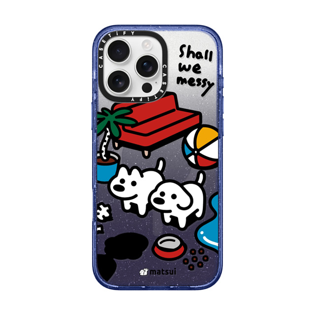 matsui x CASETiFY iPhone 16 Pro Max ケース Glitter Indigo インパクトケース MagSafe対応 matsui - Shall we messy