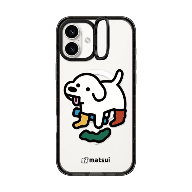 matsui x CASETiFY iPhone 16 Plus ケース ブラック インパクトリングスタンドケース MagSafe対応 Socks
