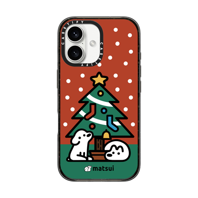 matsui x CASETiFY iPhone 16 ケース ブラック インパクトケース クリスマス