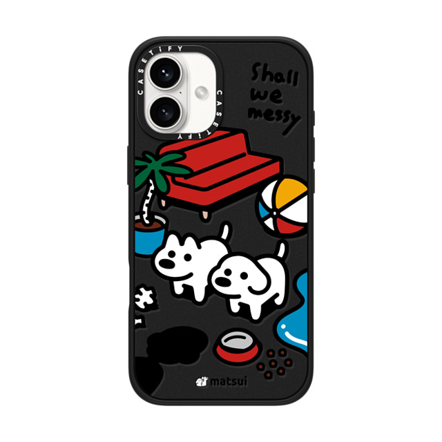 matsui x CASETiFY iPhone 16 Plus Case Matte Black Impact Case matsui - Shall we messy matsui x CASETiFY iPhone 16 Plus Case Matte Black Impact Case matsui - Shall we messy