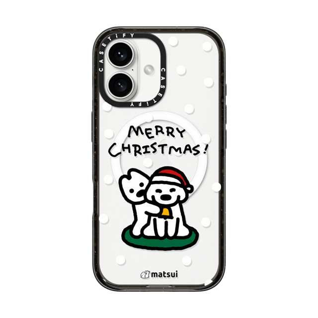 matsui x CASETiFY iPhone 16 ケース ブラック インパクトケース MagSafe対応 Matsui Christmas Print 1