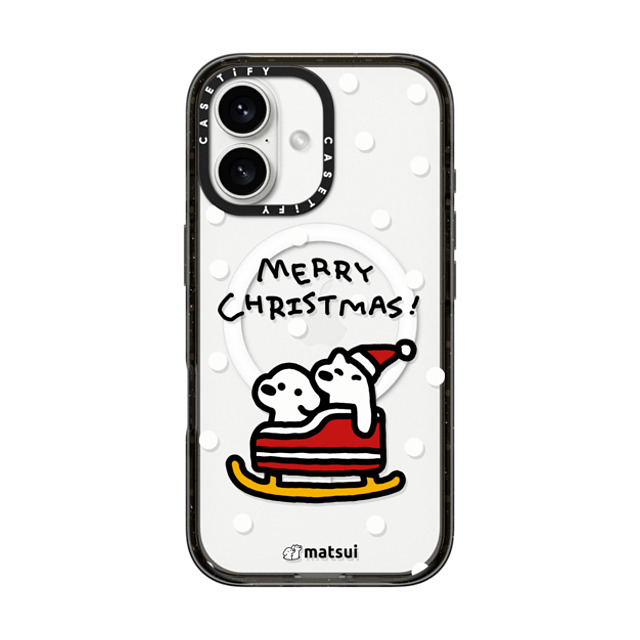 matsui x CASETiFY iPhone 16 ケース ブラック インパクトケース MagSafe対応 Matsui Christmas Print 2