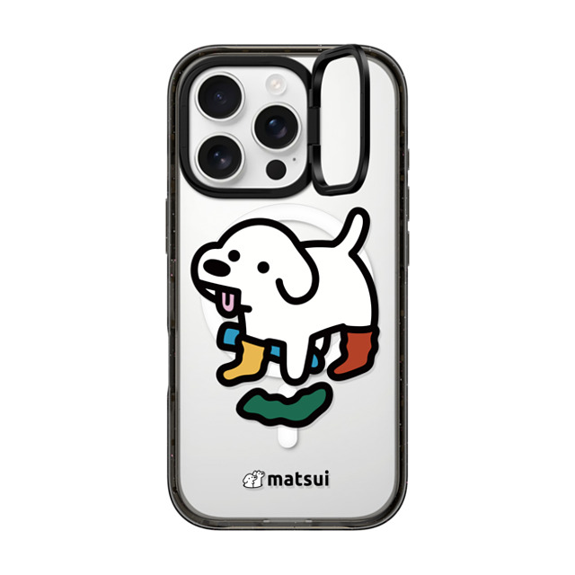 matsui x CASETiFY iPhone 16 Pro ケース ブラック インパクトリングスタンドケース MagSafe対応 Socks