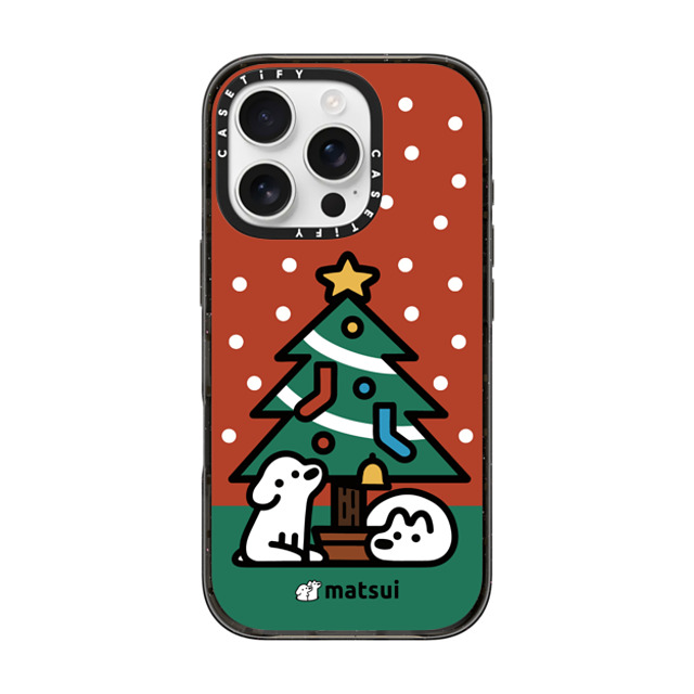 matsui x CASETiFY iPhone 16 Pro ケース ブラック インパクトケース MagSafe対応 クリスマス