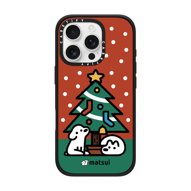 matsui x CASETiFY iPhone 16 Pro ケース マットブラック インパクトケース MagSafe対応 クリスマス