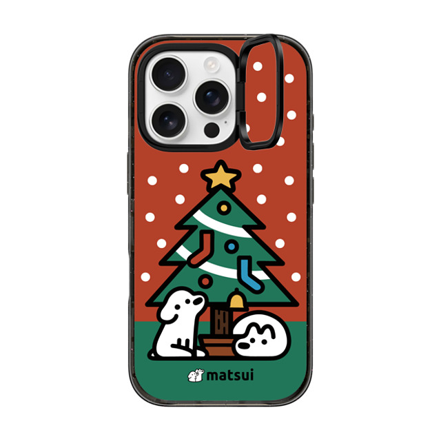 matsui x CASETiFY iPhone 16 Pro ケース ブラック インパクトリングスタンドケース MagSafe対応 クリスマス