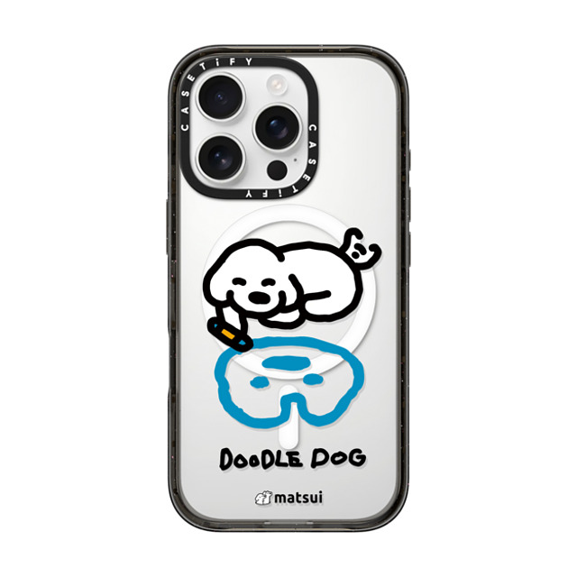 matsui x CASETiFY iPhone 16 Pro ケース ブラック インパクトケース MagSafe対応 matsui - DOODLE DOG_A