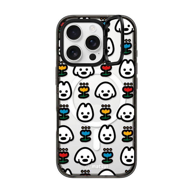 matsui x CASETiFY iPhone 16 Pro ケース ブラック インパクトリングスタンドケース MagSafe対応 matsui - MANY DOGS