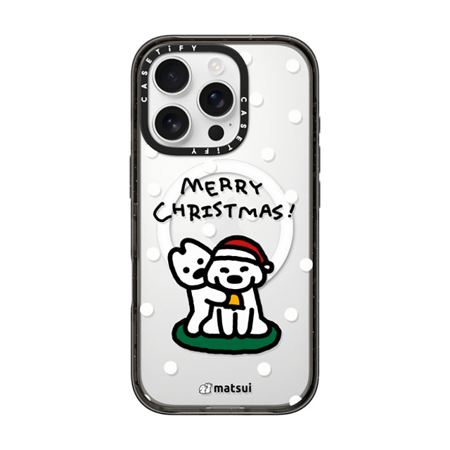 matsui x CASETiFY iPhone 16 Pro ケース ブラック インパクトケース MagSafe対応 Matsui Christmas Print 1