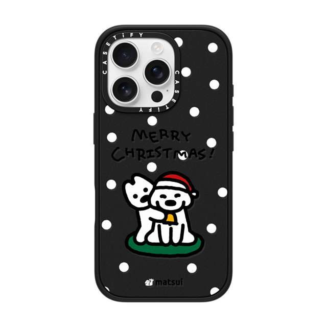 matsui x CASETiFY iPhone 16 Pro ケース マットブラック インパクトケース MagSafe対応 Matsui Christmas Print 1