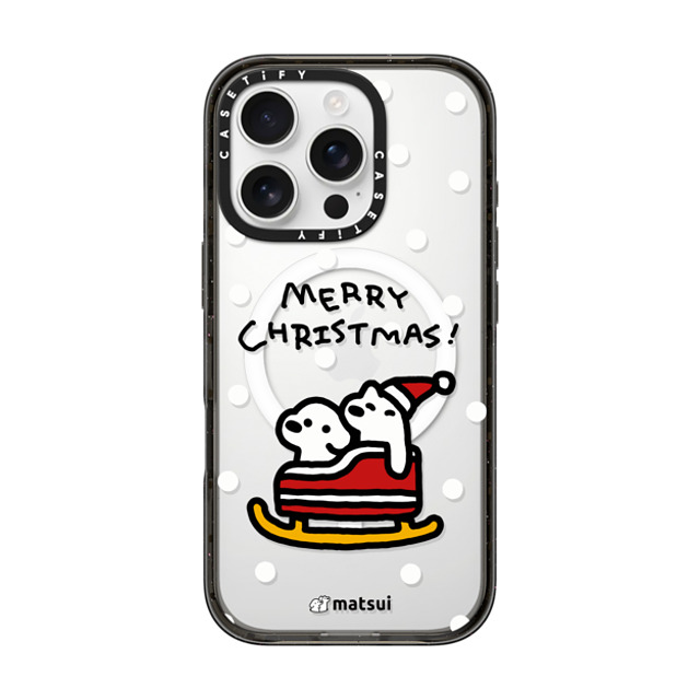 matsui x CASETiFY iPhone 16 Pro ケース ブラック インパクトケース MagSafe対応 Matsui Christmas Print 2