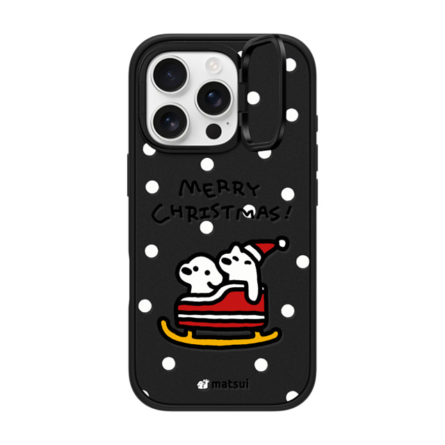 matsui x CASETiFY iPhone 16 Pro ケース マットブラック インパクトリングスタンドケース MagSafe対応 Matsui Christmas Print 2