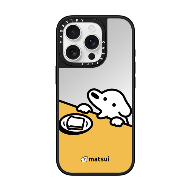 matsui x CASETiFY iPhone 16 Pro ケース Silver on Black ミラーケース MagSafe対応 パン