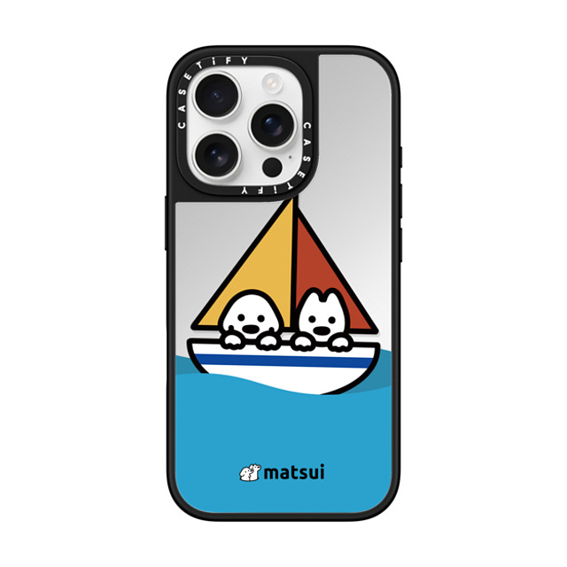 matsui x CASETiFY iPhone 16 Pro Case Dog,Animal Silver on Black ミラーケース MagSafe対応 Swaying Back to School matsui x CASETiFY iPhone 16 Pro Case Dog,Animal Silver on Black ミラーケース MagSafe対応 Swaying Back to School
