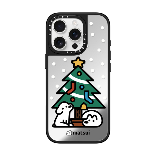 matsui x CASETiFY iPhone 16 Pro ケース Silver on Black ミラーケース MagSafe対応 クリスマス