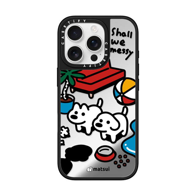 matsui x CASETiFY iPhone 16 Pro ケース Silver on Black ミラーケース MagSafe対応 matsui - Shall we messy