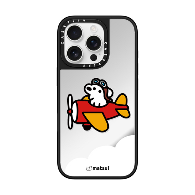 matsui x CASETiFY iPhone 16 Pro ケース Silver on Black ミラーケース MagSafe対応 matsui - Flight