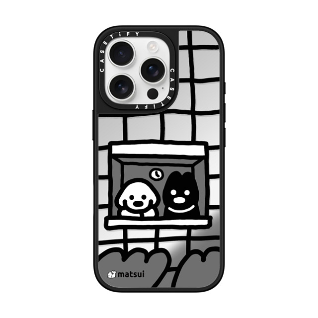 matsui x CASETiFY iPhone 16 Pro ケース Silver on Black ミラーケース MagSafe対応 matsui - Look outward