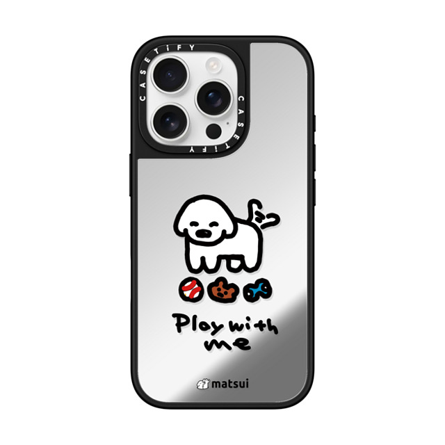 matsui x CASETiFY iPhone 16 Pro ケース Silver on Black ミラーケース MagSafe対応 matsui - Play with me