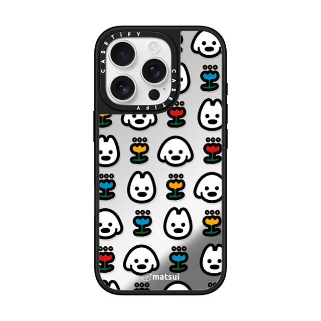 matsui x CASETiFY iPhone 16 Pro ケース Silver on Black ミラーケース MagSafe対応 matsui - MANY DOGS
