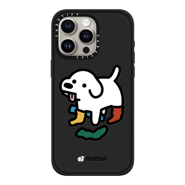 matsui x CASETiFY iPhone 15 Pro Max ケース マットブラック インパクトケース MagSafe対応 Socks