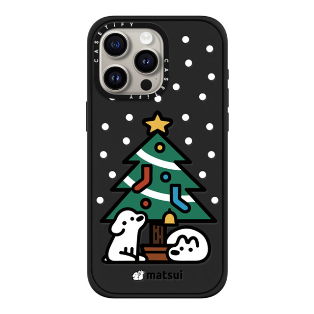 matsui x CASETiFY iPhone 15 Pro Max ケース マットブラック インパクトケース MagSafe対応 クリスマス