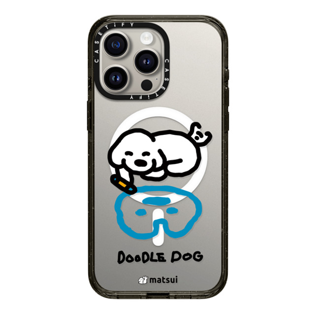 matsui x CASETiFY iPhone 15 Pro Max ケース ブラック インパクトケース MagSafe対応 matsui - DOODLE DOG_A