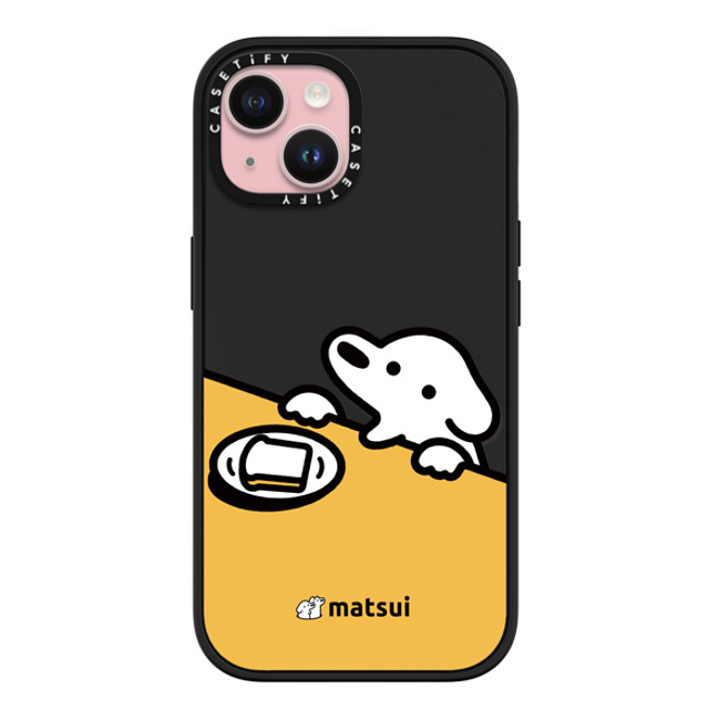 matsui x CASETiFY iPhone 15 ケース マットブラック インパクトケース MagSafe対応 パン