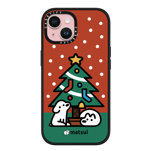 matsui x CASETiFY iPhone 15 ケース マットブラック インパクトケース MagSafe対応 クリスマス