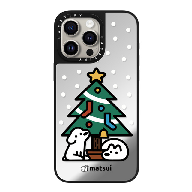 matsui x CASETiFY iPhone 15 Pro Max ケース Silver on Black ミラーケース MagSafe対応 クリスマス