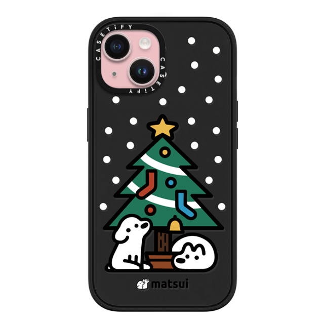 matsui x CASETiFY iPhone 15 ケース マットブラック インパクトケース MagSafe対応 クリスマス